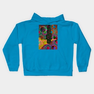 Road with Cypress and Star by Van Gogh (Remix by SABRE) Kids Hoodie